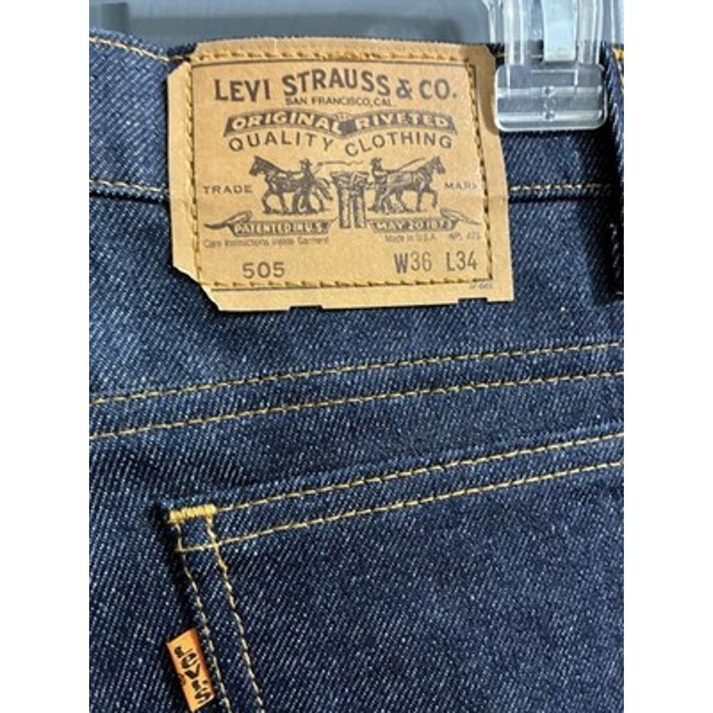 Vtg 90's Levis 505-0217 Orange Tab Denim Jeans Men's 36x34 USA NWOT 47417-5 - Picture 6 of 9
